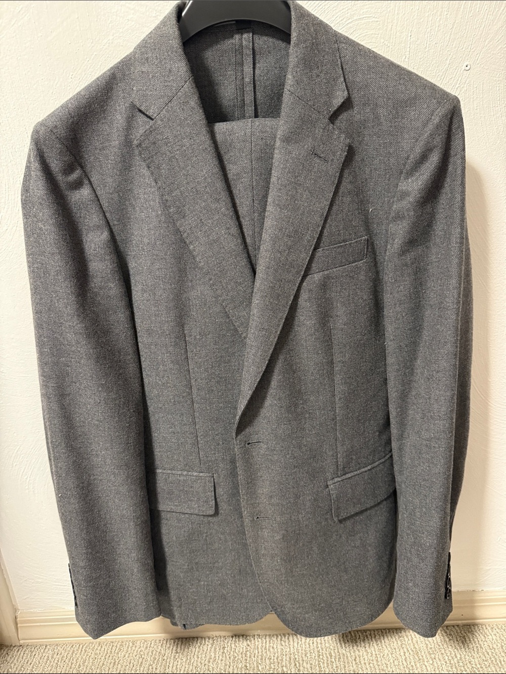 Men's J Crew Charcoal Gray Wool-Blend Single-Breasted Suit 36 Slim 29/32 pants